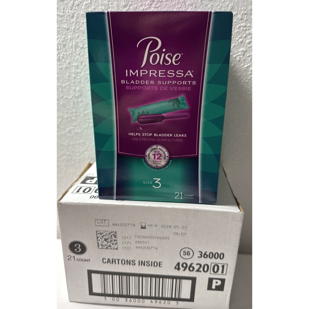 Poise Impressa Bladder Supports Size 3 Tampons - 21 Count New Sealed 2028